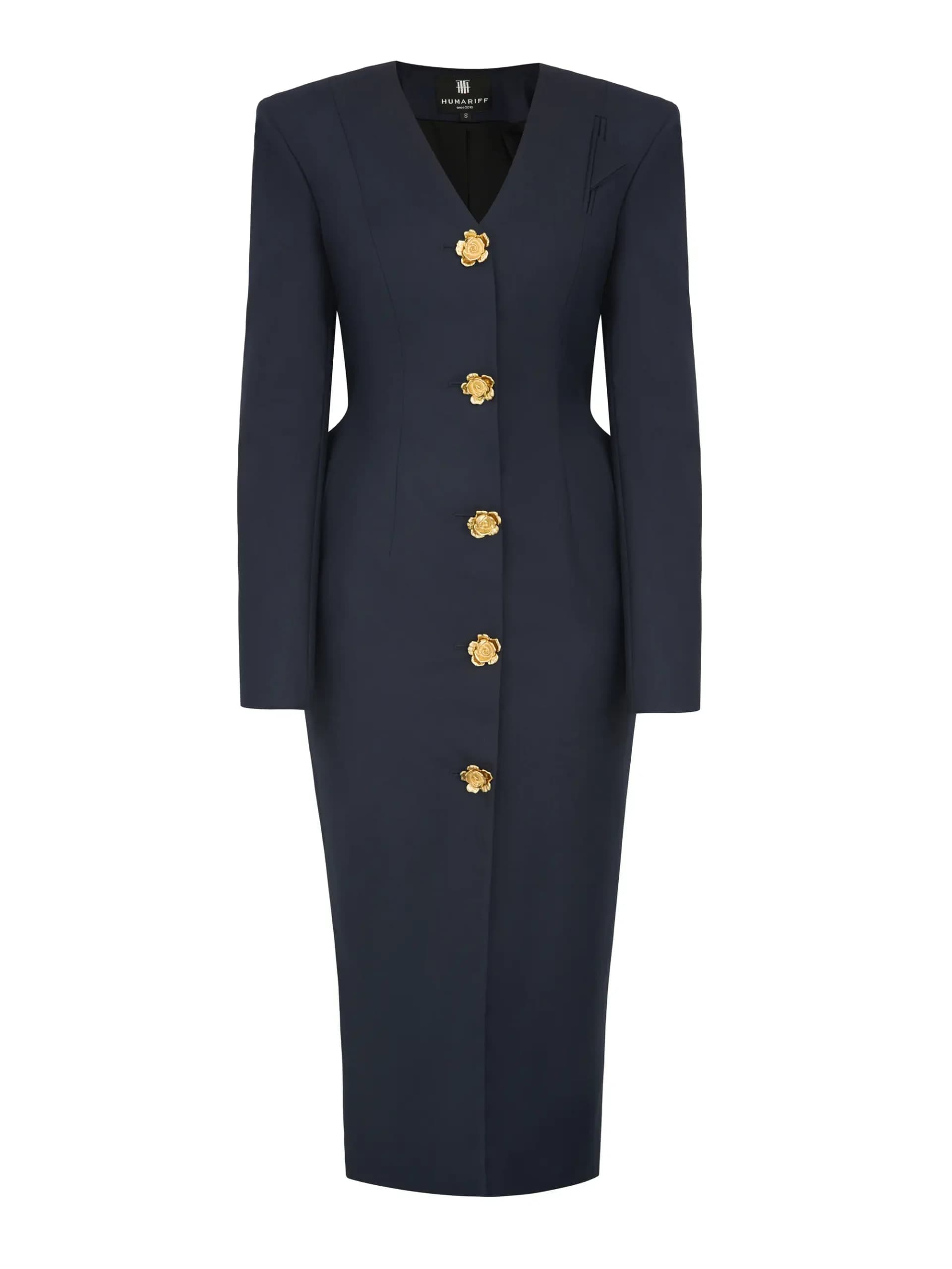 Humariff Силуэтное платье-пиджак Navy — Living Motion Collection