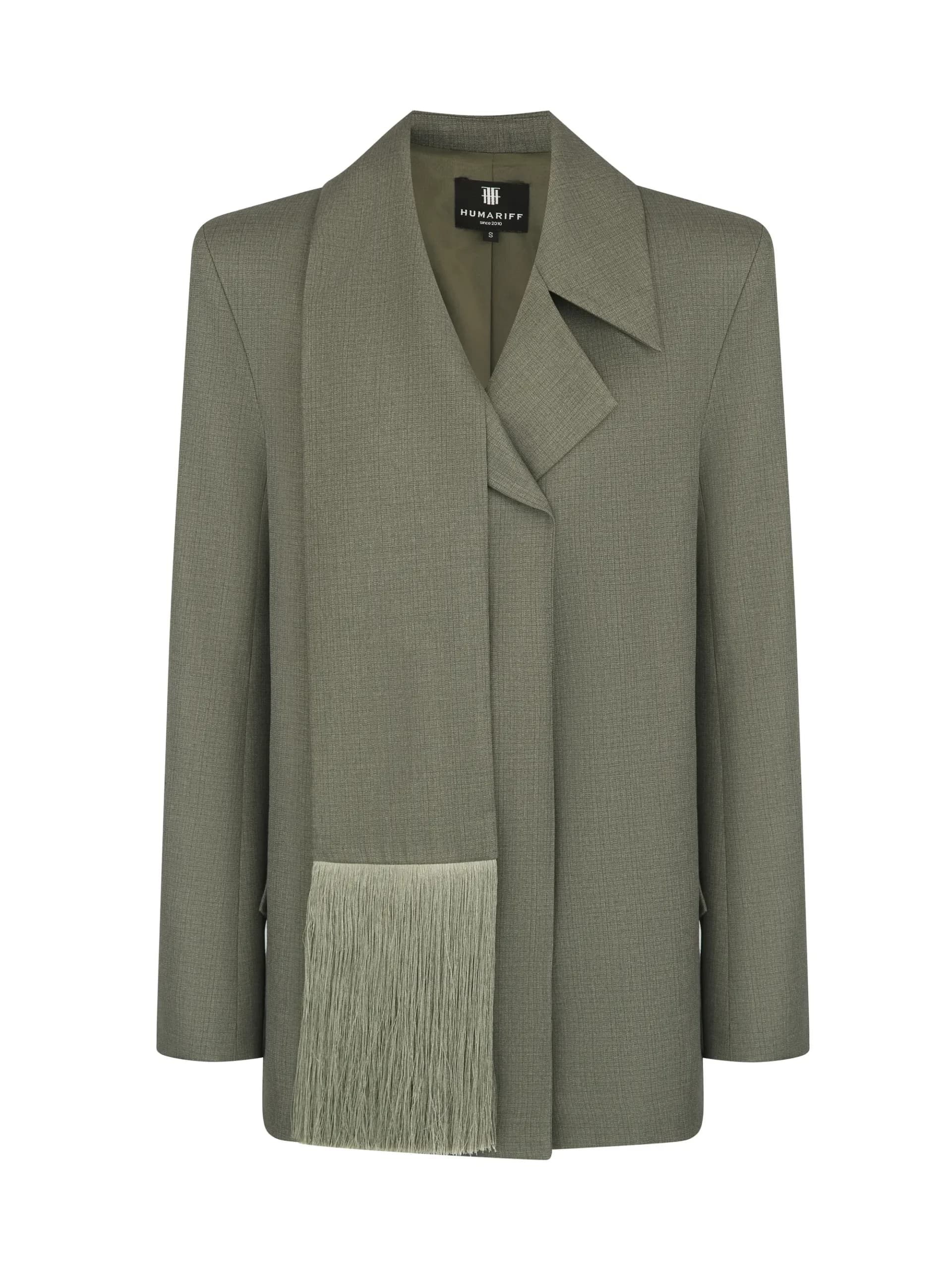 Humariff Пиджак с бахромой Olive — Living Motion Collection
